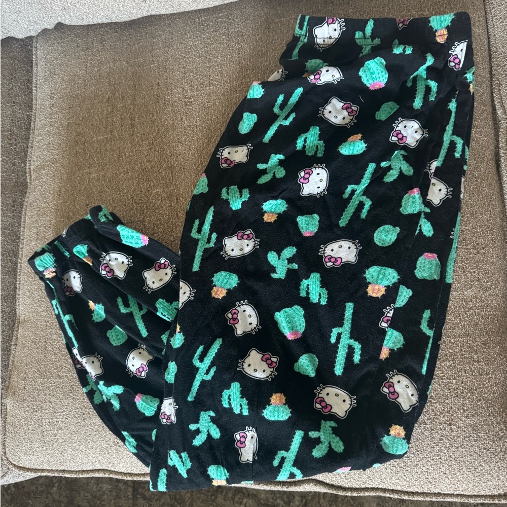 NWOT Hello Kitty Black/Green Jogger Pants, XLarge